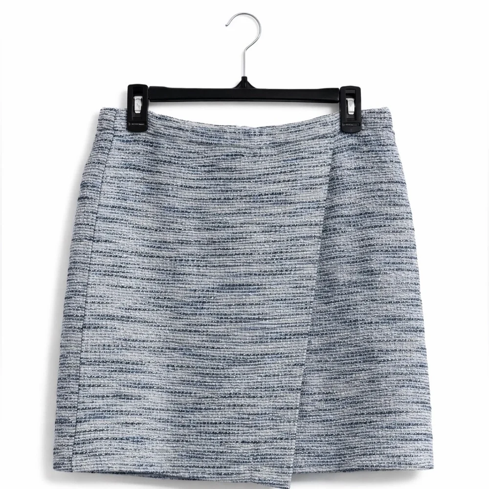 J.Crew Metallic Tweed Origami Wrap Mini Skirt 4 Chic Statement